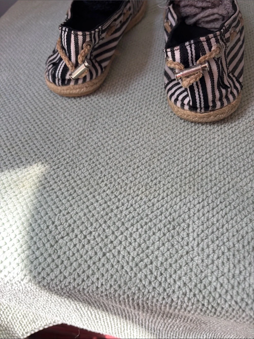 Nautica Black & Cream Striped Women's Espadrilles